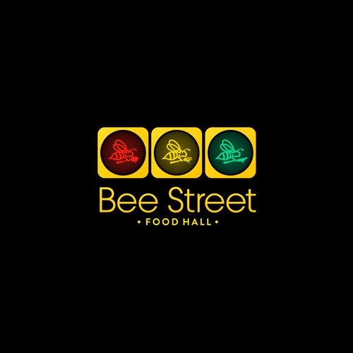 BeeStreet - a ghost kitchen Food Hall logo! Design by KLBRS