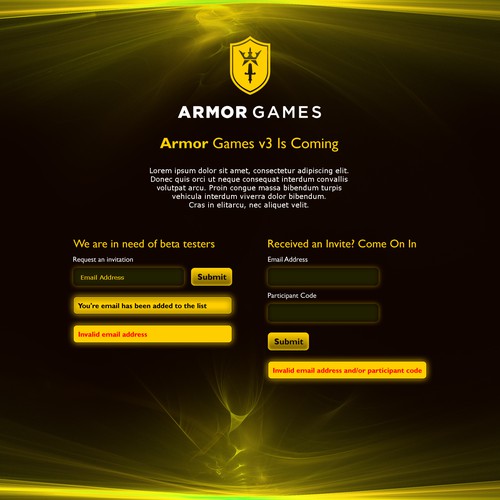 Breath Life Into Armor Games New Brand - Design our Beta Page Design by manustudio