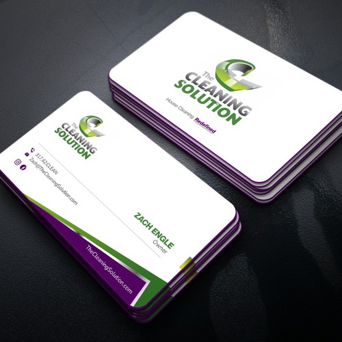 Attractive Business Card for Cleaning Company Design by Xclusive16