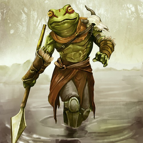 Create concept art of a warrior frog! | Character or mascot contest