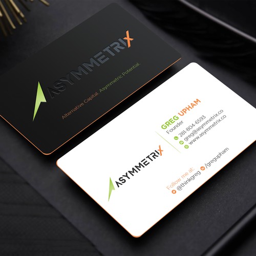 Design a cool, edgey but sophisticated business card for an alternative investment firm. Design von DesignBird™