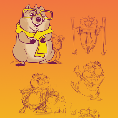 Quokka (the happiest animal in the world) mascot for AI powered wellness app Design by Graphic Beast