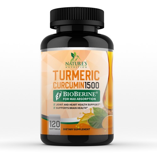 Nature's Nutrition - Needs a Colorful Turmeric Product Label Design by EffieK