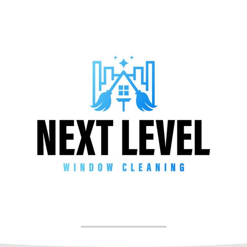eye-catching window cleaning logo, appeals to homeowners. Design by Esui Studio