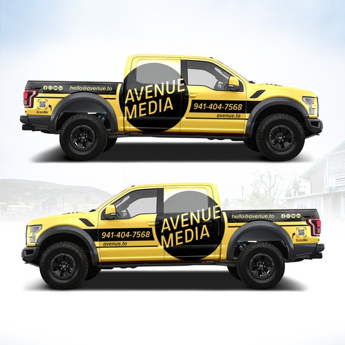 Need A Powerful / Aggressive Construction-Focused Wrap For Our Ford Raptor! Design by DuhaCreative