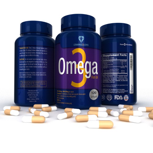 Create a wow factor label for an Omega 3 fish oil label Design by Modelab X