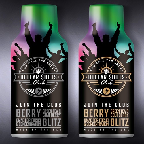 Create an eye-catching energy shot drink bottle design for the relaunch our eCommerce Supplement Shot Co.!! Design by Dimanist