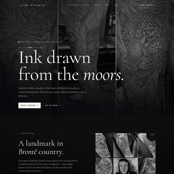 Where Art Meets Skin — Tattoo Studio Web Experience