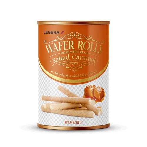 LEGERA Wafer Rolls Pack 125 gm - Salted Caramel Design by Gustavo RV