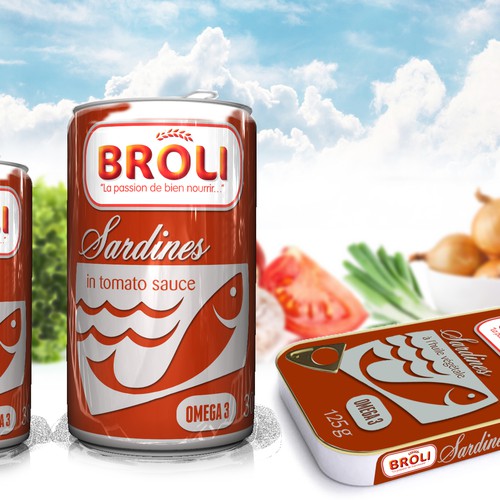 Wanted: New label for our BROLI sardines tins Design by bcra