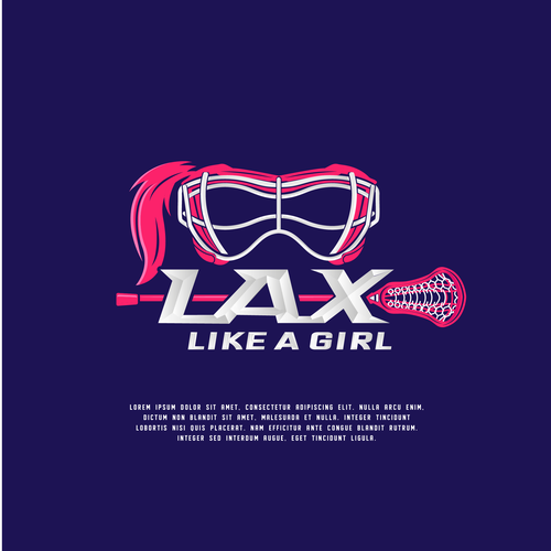 A classic yet fun logo for the fearless, confident, sporty, fun female lacrosse player Design by ies