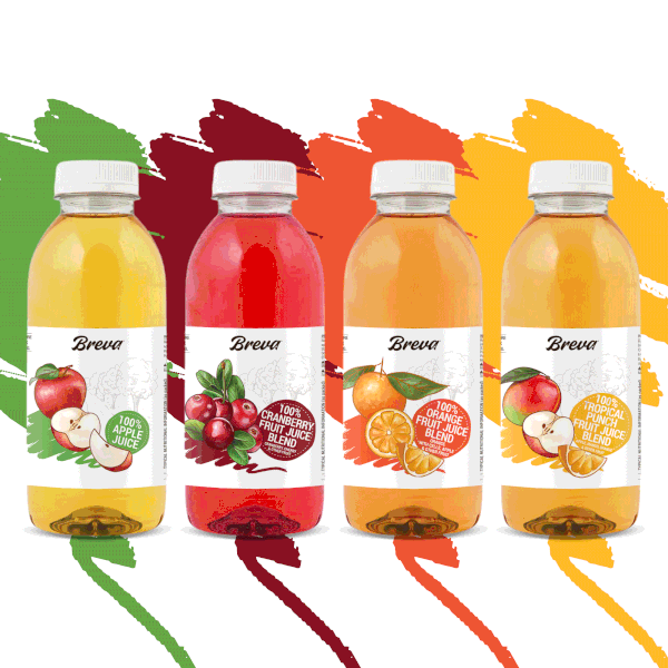 Labels for Breva natural juices