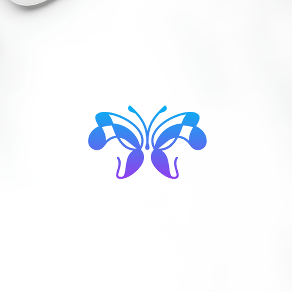 abstract butterfly logo with a minimalist