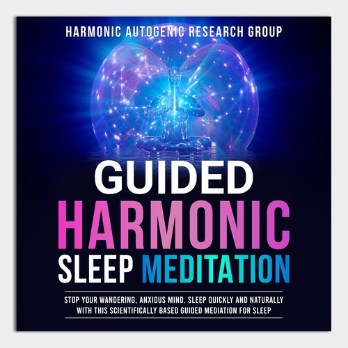 Design an abstract dark on dark sleep meditation book cover Design by Unboxing Studio