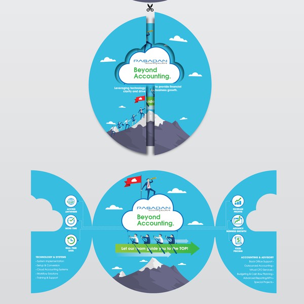 Kickass tri-"cloud" brochure for cloud accounting team