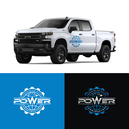 Can we put the logo on a 2020 White Chevy Silverado crew cab truck, on the front door Design by Tendangmenang