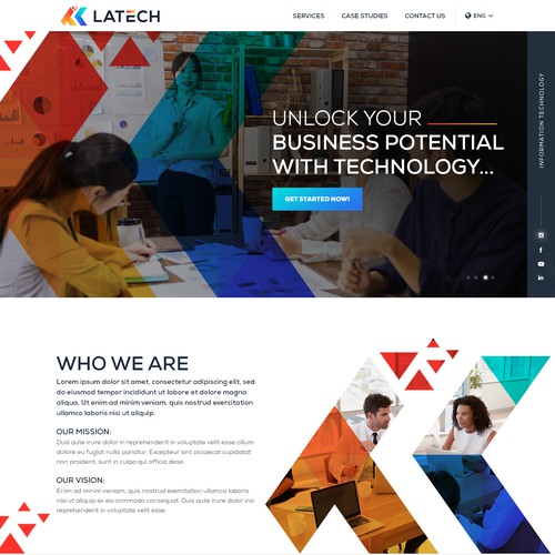 Please create a corporate page for my IT consulting and software development firm Design by Jasmin_A (AMPLE)