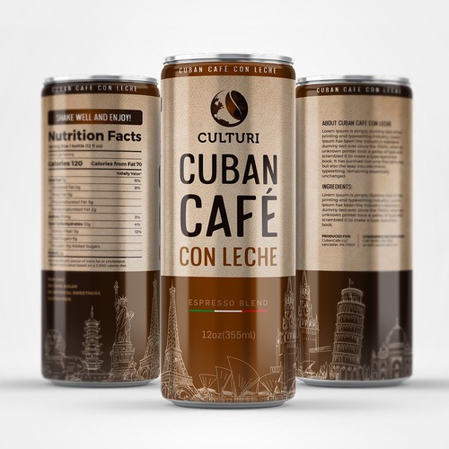 Label for Canned Ready-to-drink coffee Réalisé par farhanubaid