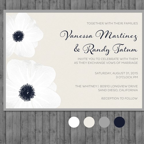 Create a modern, unique, and trend-forward wedding invitation. Design by Blissful Pixels
