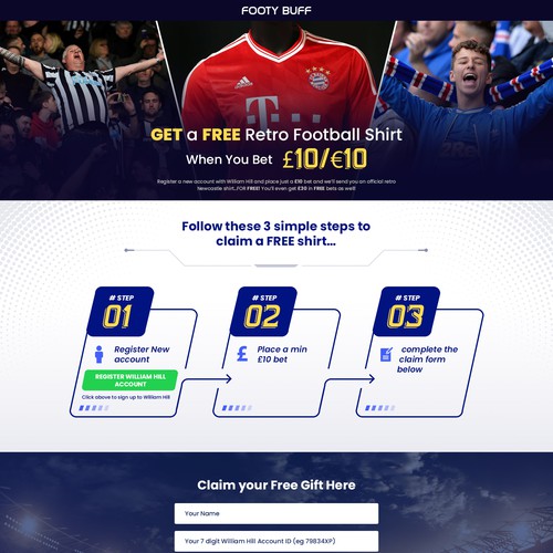 Design a compelling limited time offer landing page for football fans Design by B U B A I