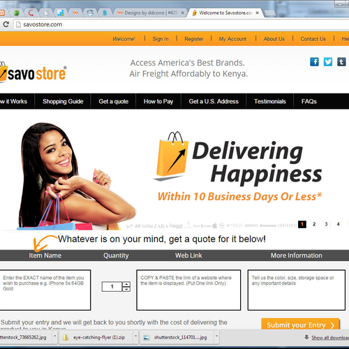 SAVO STORE - FRONT PAGE BANNER Design by ddcorro