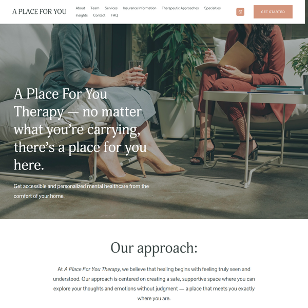 Optimisation of A Place for you Therapy