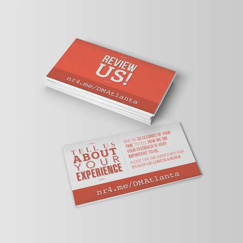 REVIEW ME CARD Business Card Size To Request A Rating