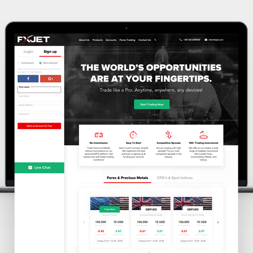 Modern Website Design For An Online Forex Trading Wordpress Theme - 