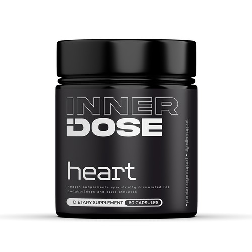 Minimal supplement bottle label design for male elite athletes Design by Imee008