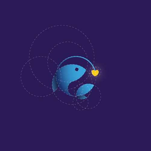 Design a pictorial logo for catchfish - a dating app that prevents catfish! Design by Tojagica