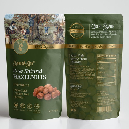 Create a great product package for Aznut hazelnuts Design réalisé par znakovanj