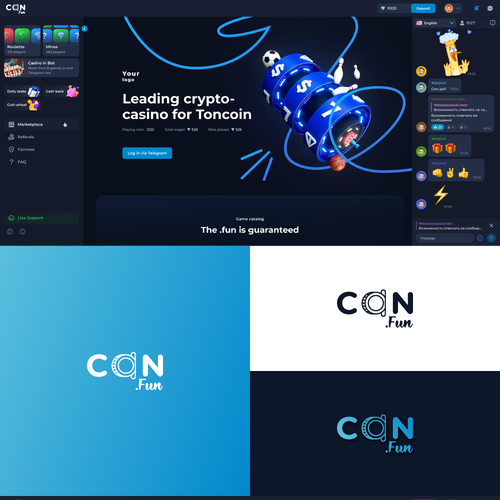 Coin.fun – Crypto Casino/Gambling Logo Design by gagy07