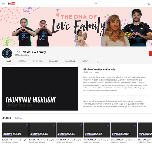 Take on this family task and help my YouTube family Channel get started. Design réalisé par Point Blank