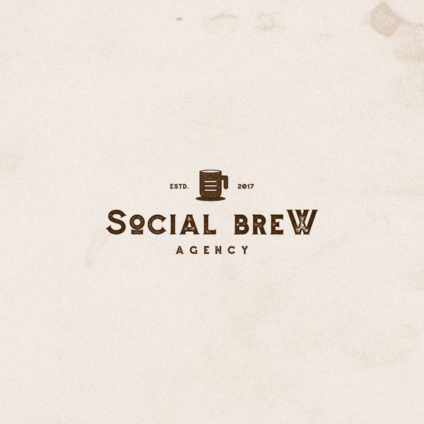 Vintage Logo design for SOCIAL BREW AGENCY