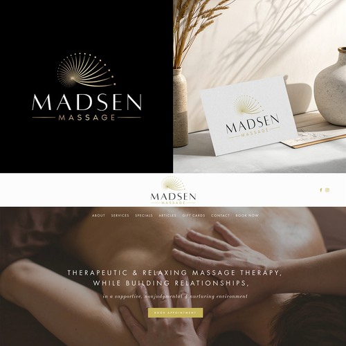 "Design an elegant, holistic logo for local massage studio" winning Logo & brand identity pack