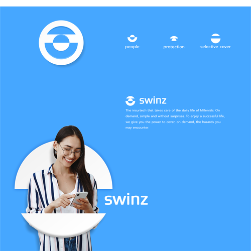 Insurtech logo: minimal design / new age geometric look / realistic iconography Design by gaviasa