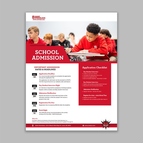 Design an eye-catching admission calendar flyer Design by _Gloria