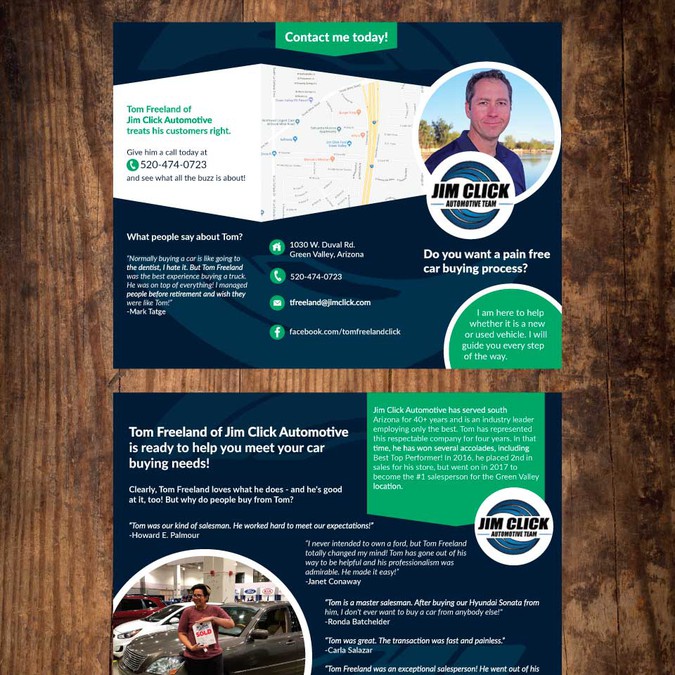 Car Salesman Self promo brochure Brochure contest