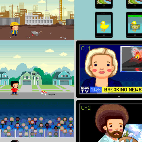 Create some 8-bit backgrounds, characters and items for a game Design von anisz