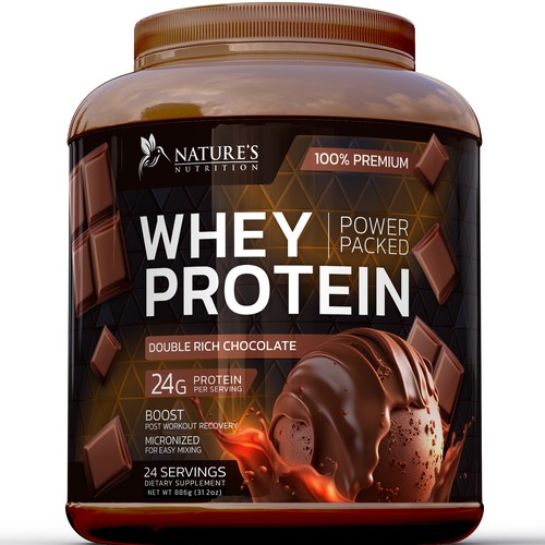 Tasty Whey Protein Chocolate Design Needed for Nature's Nutrition Design by R O S H I N