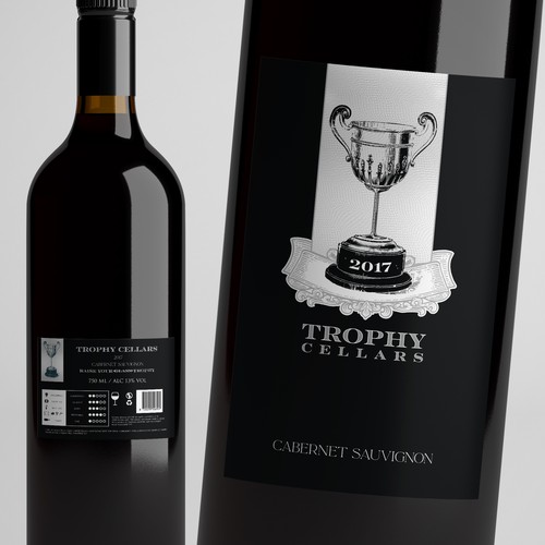 ***Bring the vision to LIFE *** TROPHY Wines - CATCHY MODERN WINE LABEL - have a look at attached guide files! Ontwerp door Windmill Designer™