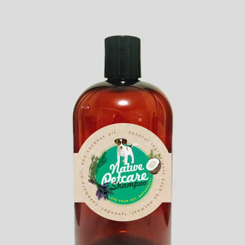 Create a clean, label for Native Petcare, an all-natural dog shampoo! Design by GMarie78