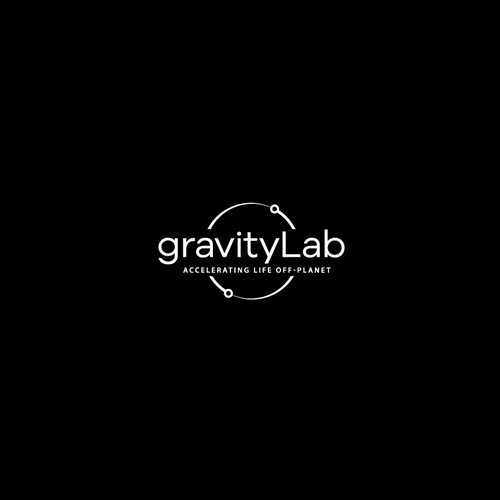 Space exploration logo - orbiting artificial gravity laboratory Design by Planet Nova