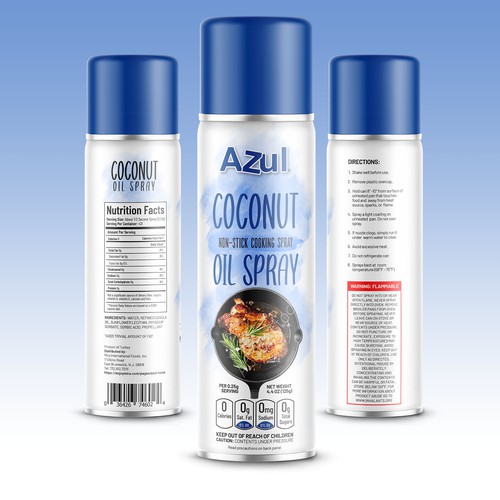 Create Product Extension for Azul Coconut Product - Azul Coconut Oil Spray Design by rembrandtjurin