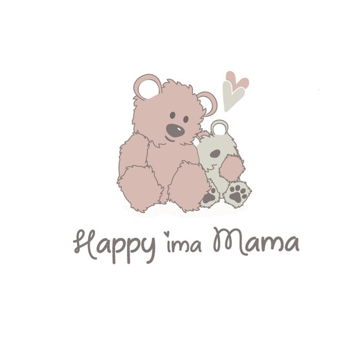 HAPPY ima MAMA - Show me your creativity! Love clever/unique lettering and fun logo with clean silhouette. Design by Pixiesplat