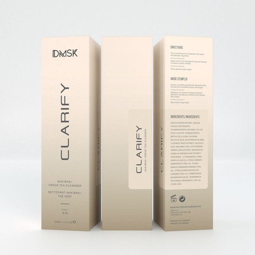 Luxury, high-end product box design for facial cleanser. Design by DG[Graphix]