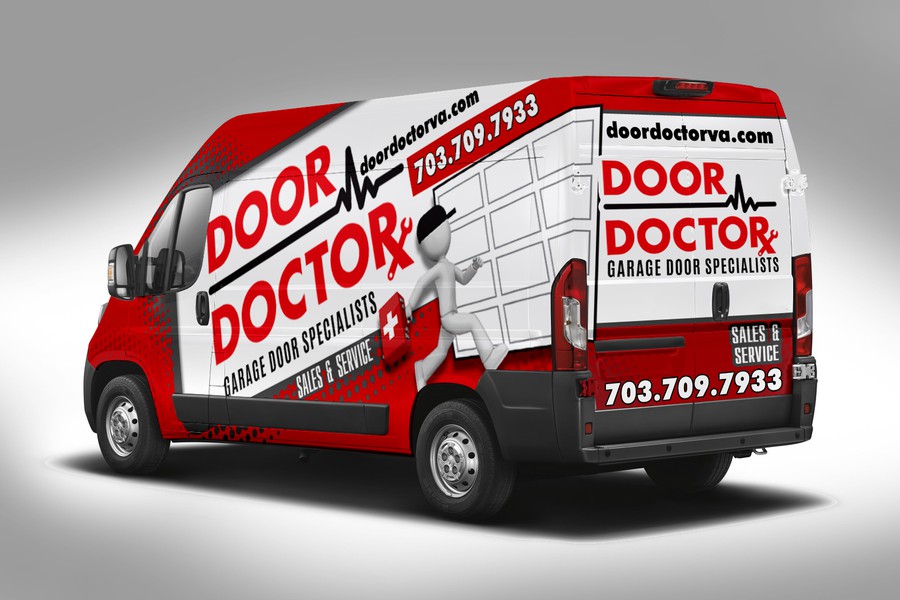 Creative Van Wrap Design For Door Doctor Werbeschilder