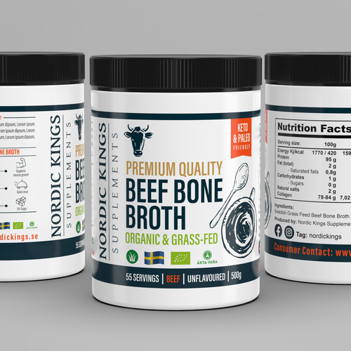 Design a Premium Bone Broth Bottle label Design by KS BOY