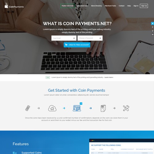 Coinpayments.net Bootstrap 3-Compatible Deisgn Contest Design by KashiArts