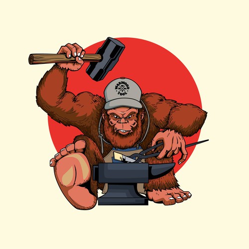 We need a Bigfoot mascot who is forging to showcase our brand Design by phong